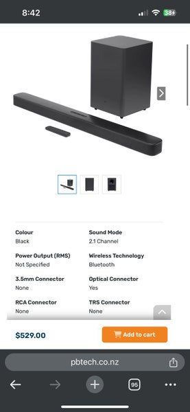 JBL Bar 2.1ch MK2 Soundbar Wireless Subwoofer Carousel 2