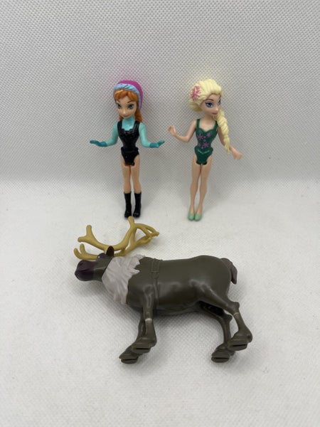 2013 Mattel Disney Frozen Anna and Elsa Polly Pocket Magiclip 3.5" Carousel 1