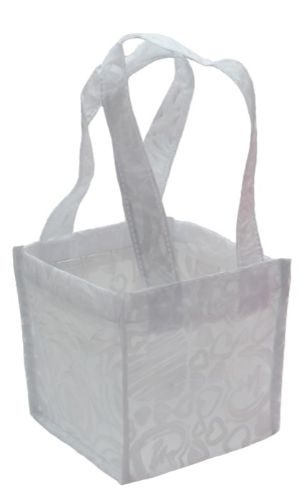 Non Woven Bag - Heart Pattern White 13cm (Pack of 10) Carousel 1