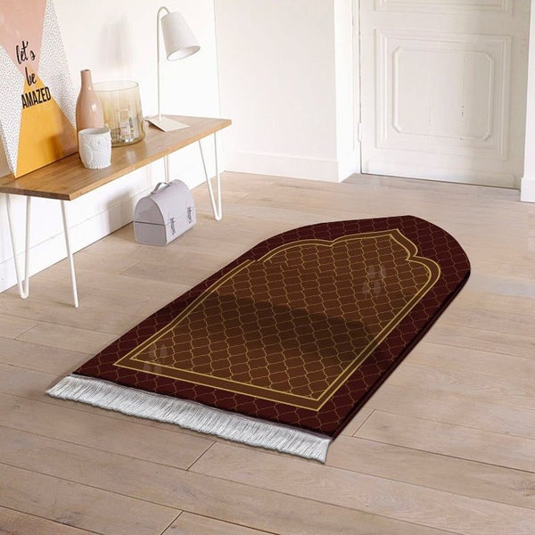 Thick Sponge Slow Rebound Prayer Mat With Tassels Arch Design Floor Worship Carousel 1