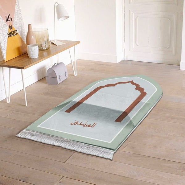 Thick Sponge Slow Rebound Prayer Mat With Tassels Arch Design Floor Worship Carousel 2