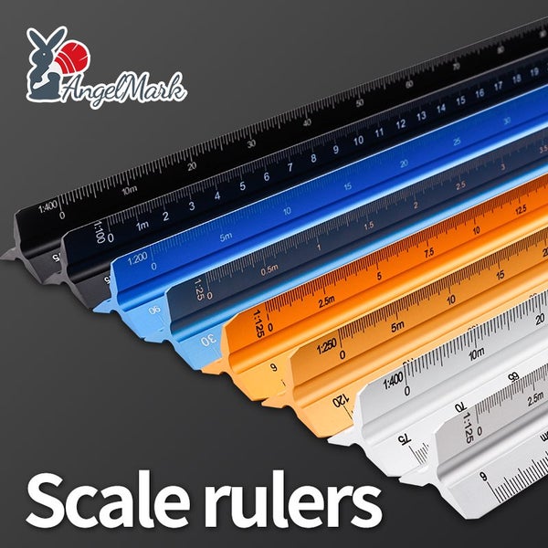 30cm Metric Triangular Metal Scale Ruler For Architects Engineers Carousel 2
