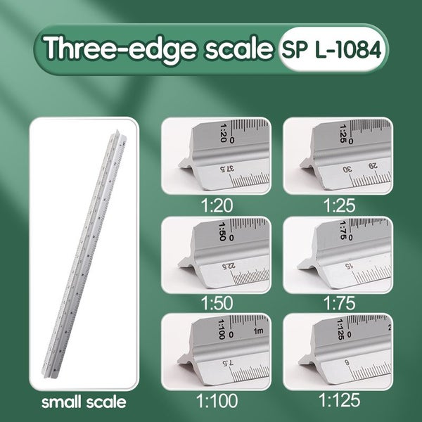 30cm Metric Triangular Metal Scale Ruler For Architects Engineers Carousel 1