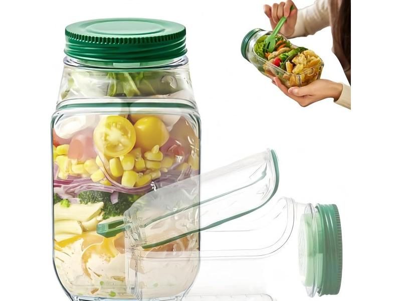 Reusable Portable Leakproof Plastic Salad Container For Home Office Carousel 1