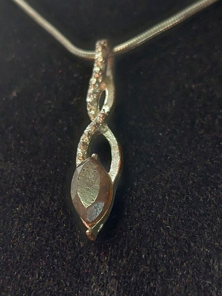 Unusal 1.10 Carat Brown & purple marquise Sapphire pendant & chain Carousel 2