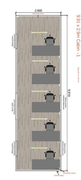READY TO GO 9.91m x 2.9m Office Cabin 1 (Second Hand) --28sqm Carousel 9