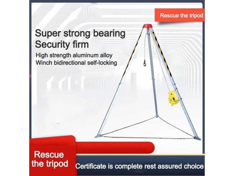 Portable Aluminum Alloy Rescue Tripod With Winch For Sewer Carousel 1