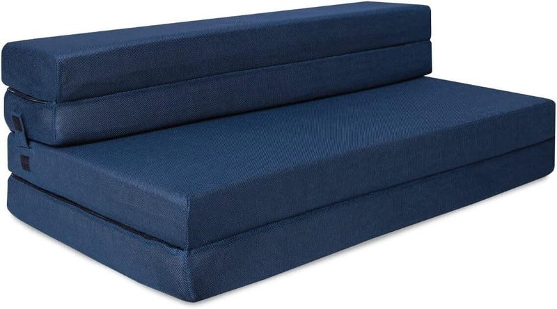 Fraser Country: Double - Tri-Fold Foam Folding Mattress and Sofa Bed (Navy) Carousel 1