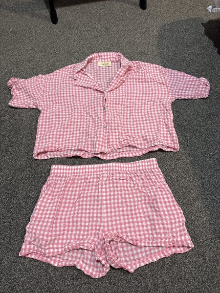 Papinelle Pink Gingham PJ Set Carousel 1