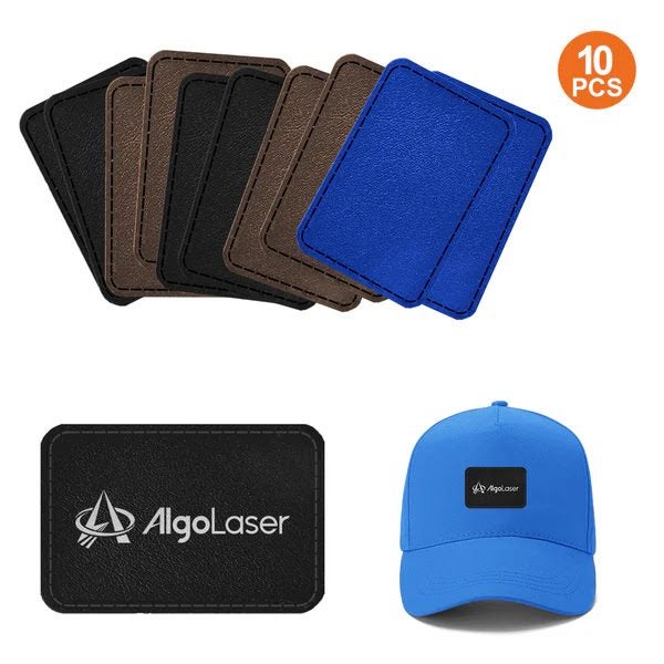 AlgoLaser Rectangular PU Patch Black Engraves to Silver (10 pcs) Carousel 1
