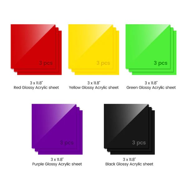 AlgoLaser 3mm Green Colorful Acrylic sheets (3pcs) Carousel 1