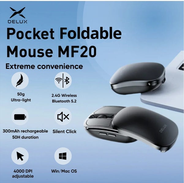 Wireless Foldable Mouse For Tablet Mac OS Windows Silent Click Carousel 1