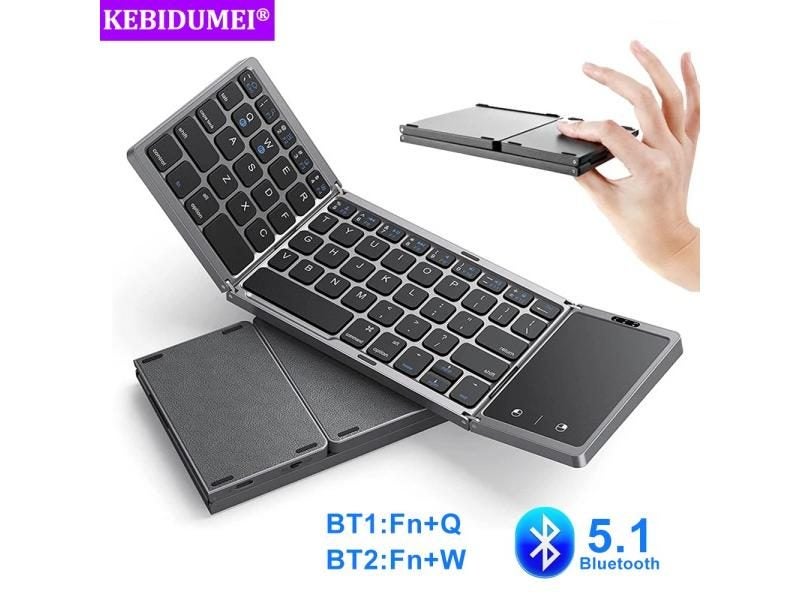 Mini Foldable Wireless Keyboard With Touchpad For Multiple Devices Carousel 1