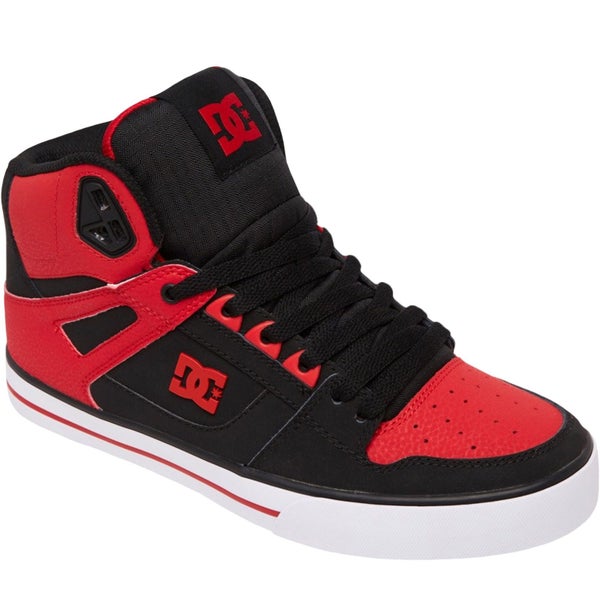 DC Shoes Mens Pure High Leather High Top Trainers - Fiery Red Carousel 1