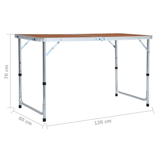 vidaXL Foldable Camping Table Aluminium 120x60 cm Carousel 9