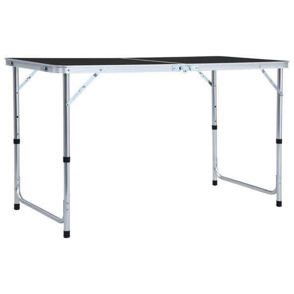 vidaXL Foldable Camping Table Grey Aluminium 120x60 cm Carousel 1