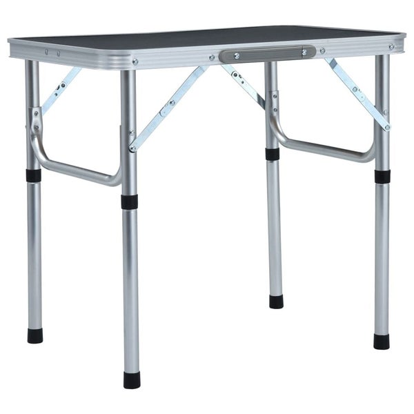 vidaXL Folding Camping Table Grey Aluminium 60x45 cm Carousel 1