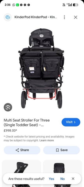 Multi seat stroller for three .room for fourth attachment Carousel 1