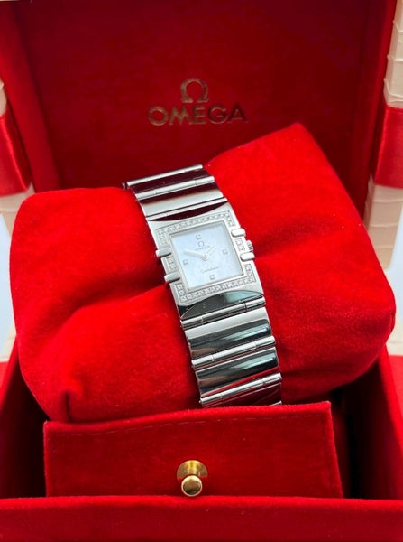 Omega Constellation Quadra Diamond Steel Ladies Bracelet Watch Ref 1528.76 B&P Carousel 2