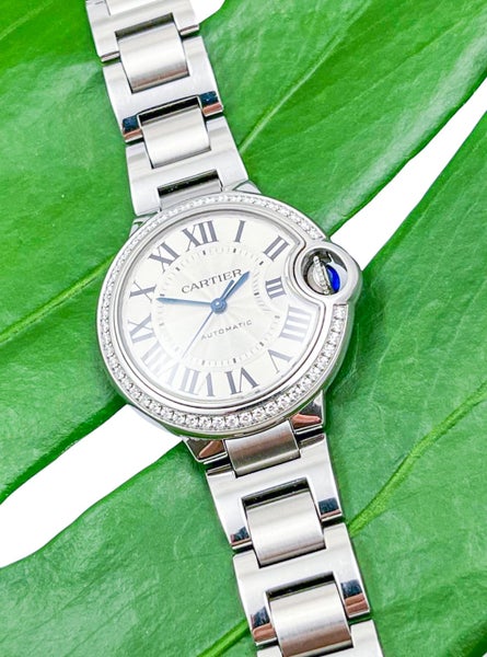 Cartier Ballon Bleu De Cartier DIAMOND Automatic Steel Ladies Wristwatch 3489 Carousel 1