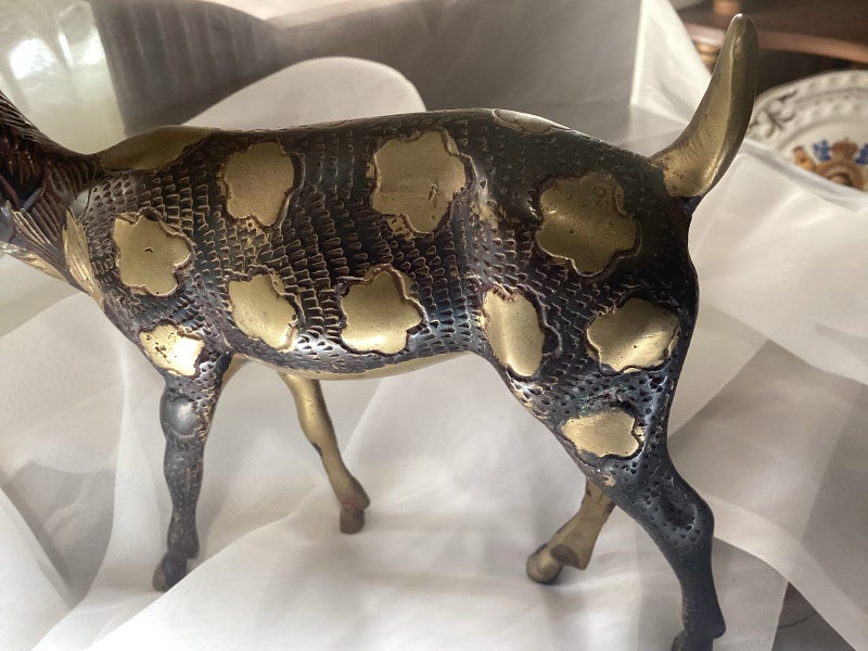 Mid century brass deer with hand etched detailing Carousel 10