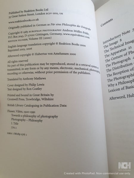 Towards a Philosophy of Photography - Vilém Flusser,Anthony Mathews(Translator) Carousel 6