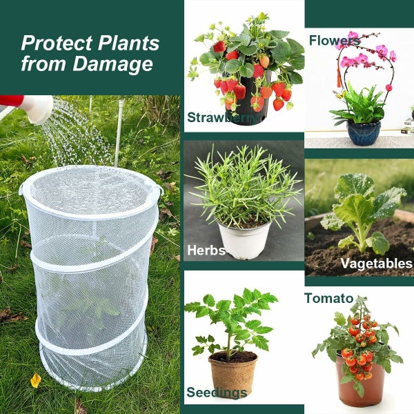 Pop Up Plant Covers 3 Pack Instant Garden Protection with 12 Pins 18 Labels,Inse Carousel 6