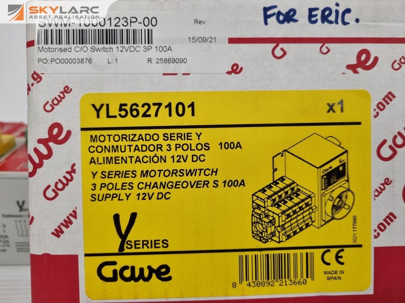 Gave Motorized Changeover Switch 1-0-2 3P, New Carousel 7