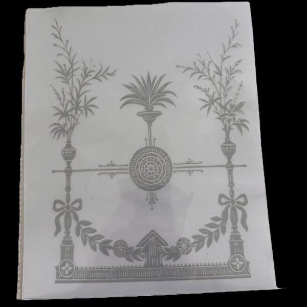 Vintage Kitchen Clock Glass Border Transfer Decal, Gold or Silver –16 Designs Carousel 2