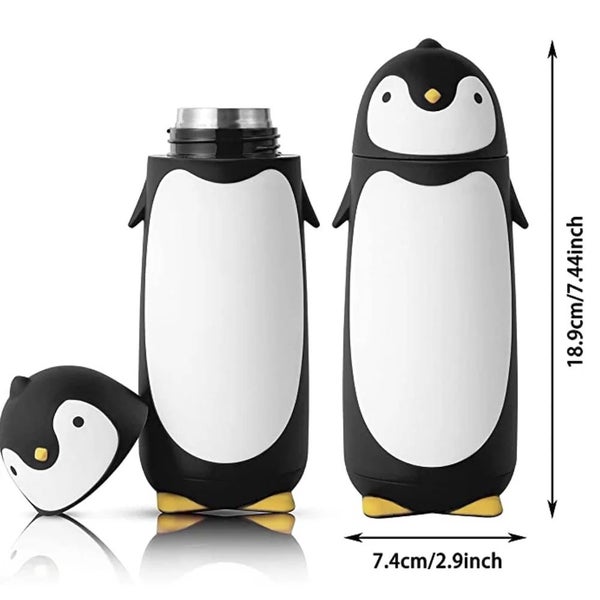Hod Health & Home Penguin Stainless Steel Vacuum Flask Travel Mug For Kids Stude Carousel 2