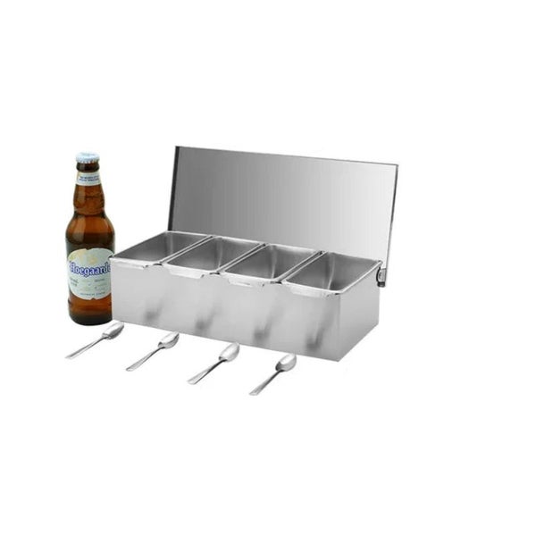 Hod Health & Home Stainless Steel 3/4/5 Section Ingredients Box Salt Sugar Chees Carousel 8