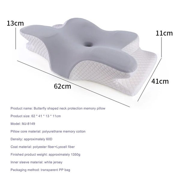 Hod Health & Home Memory Foam Butterfly Shaped Cervical Neck Pillow For Pain Rel Carousel 2