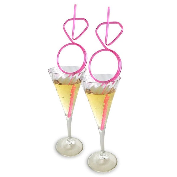 Little Genie Glitterati Diamond Ring Straws Set Hens Party Novelty Of 8 Carousel 2