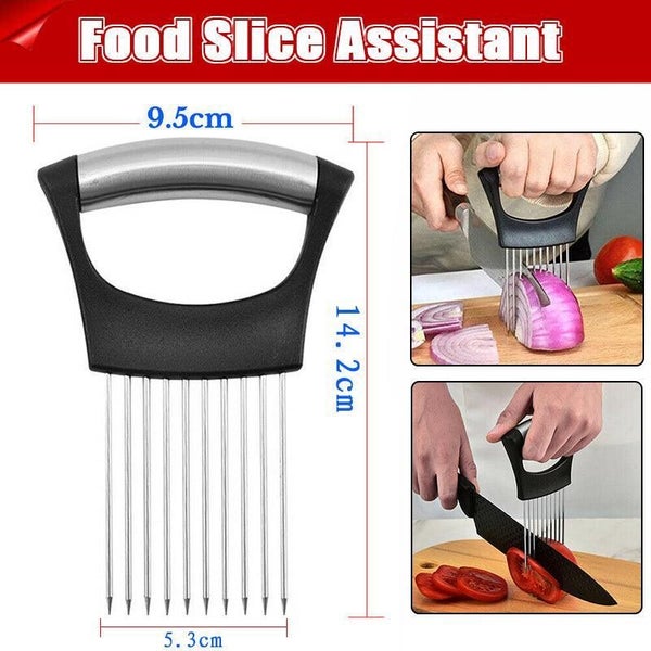 Food Slice Assistant Onion Slicer Cutter Fish Meat Potato Vegetable Holder Tool Carousel 2