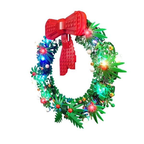 Building Block Lighting Compatible With Lego 40426 Christmas Wreath Holiday Gift Carousel 1