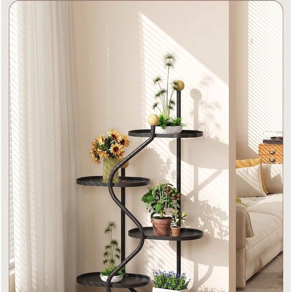 Flower Rack Living Room Floor Standing Storage Carousel 1