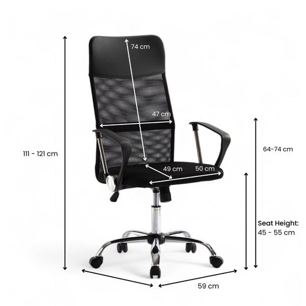 Elka High Back Mesh Office Chair Carousel 5