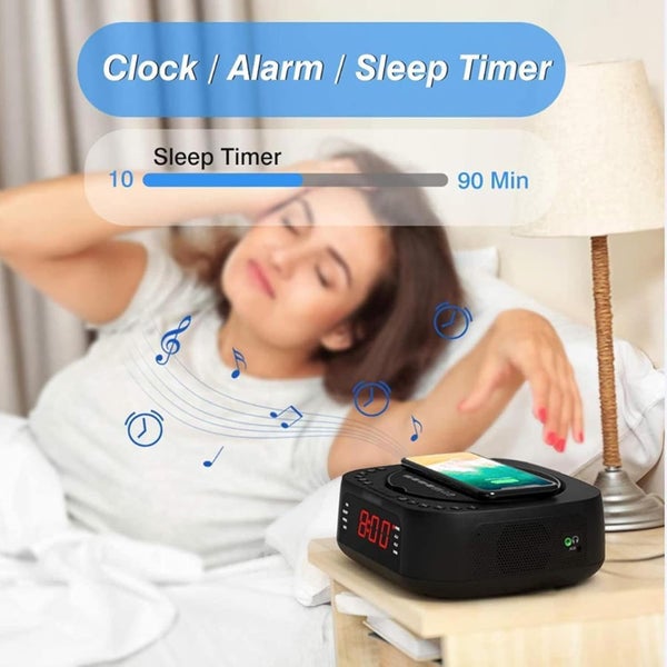 CD Player Alarm Clock ,CD/MP3,Bluetooth,FM Radio with Speakers Carousel 2
