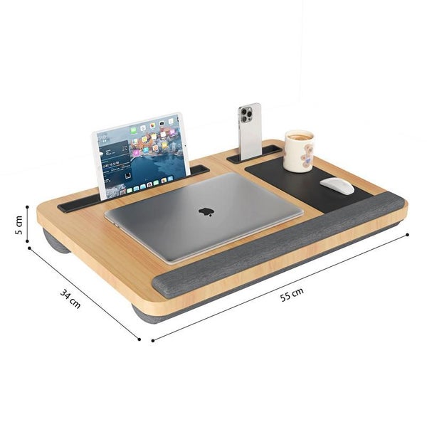 COMFEYA Lap Desk with Built-in Mouse Pad & Wrist Support - Wood Carousel 2