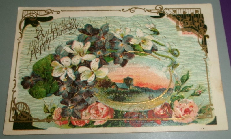 Happy Birthday- Embossed Floral Card Carousel 1