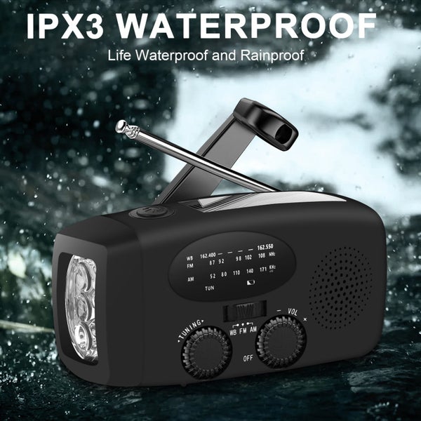Hand Crank Emergency Radio, Portable Radio Solar Powerd AM FM WB NOAA Weather Carousel 10