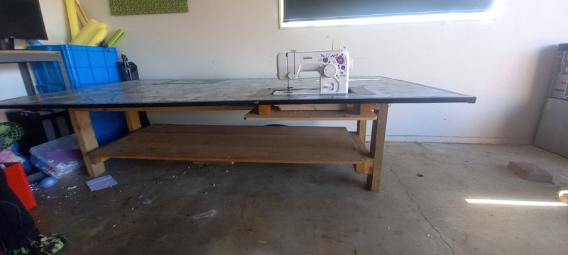 Large Wooden sewing machine table Carousel 1