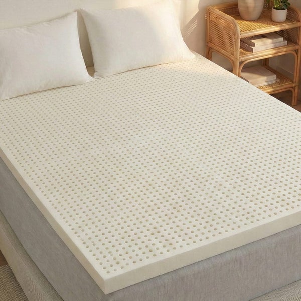 Dreamz Latex Mattress Topper King Natural 7 Zone Bedding Removable Cover 5cm Carousel 1