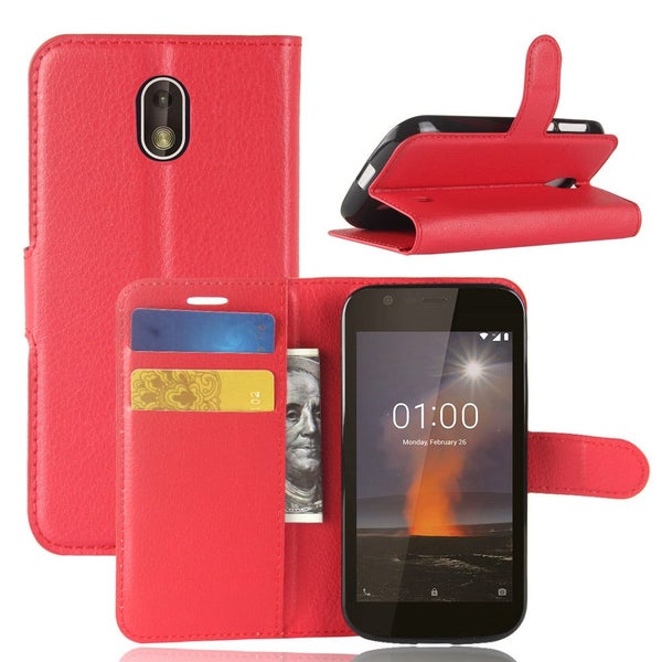 Nokia 1 Pu Wallet Case [Red] Carousel 1