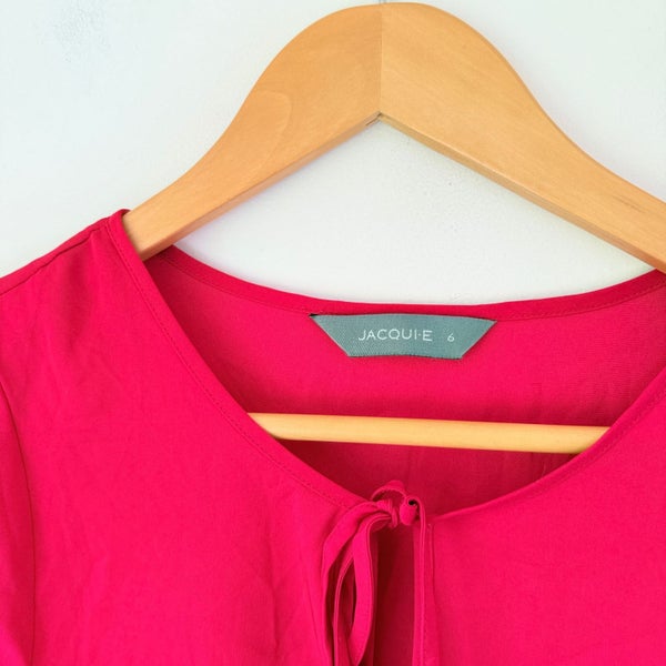 Jacqui.E Size 6 - Solid Color Notch Neck Blouse Carousel 2