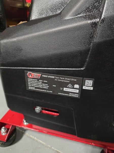 *1$ FAULTY AUCTION* Full Boar Twin Tank Direct Drive Air Compressor FBAC-21025 Carousel 6