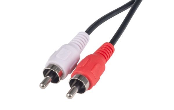 DYNAMIX 5m RCA Audio Cable 2 RCA to 2 RCA Plugs, Coloured Red & White Carousel 1