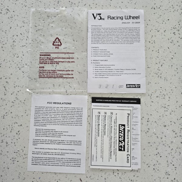 V3 FX Racing Wheel Instructions - Nintendo 64 (N64) Carousel 1