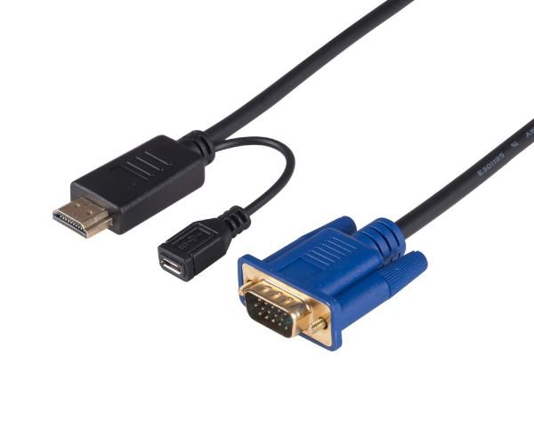 DYNAMIX 2m HDMI to VGA Cable, Includes Micro USB Female. Optional Power. No H... Carousel 1