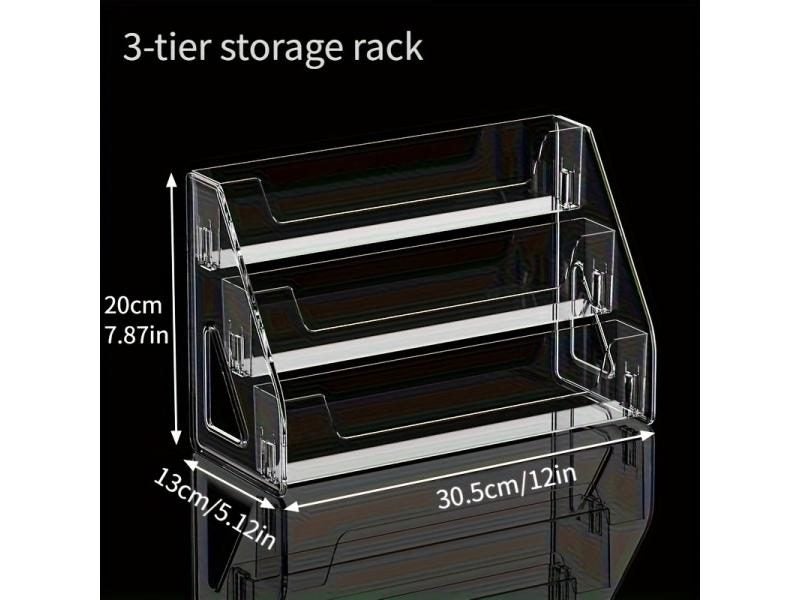 3/5-Tier Acrylic Book Storage Organizer Shelf Carousel 1